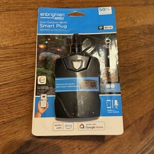 ENBRIGHTEN Dual Outdoor Wi-Fi Smart Switch Set Black All Weather NIP 51251